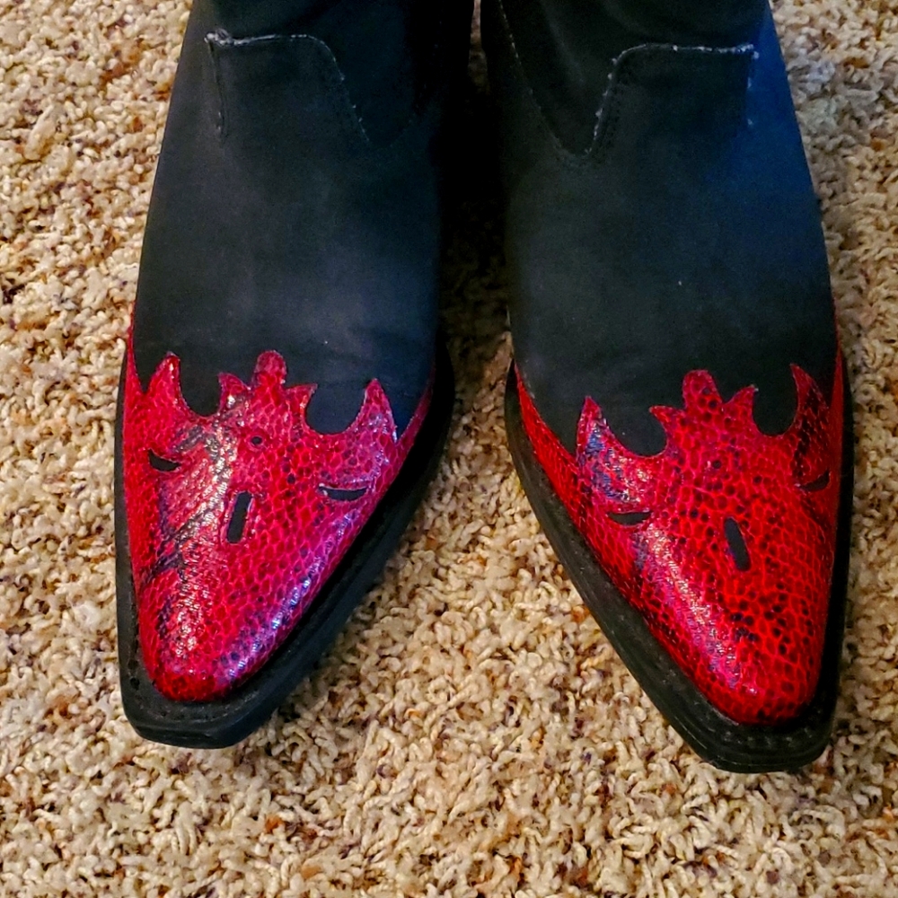 Suede cowboy boots
